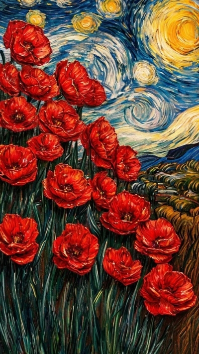 Background Van Gogh lung linh cho di động