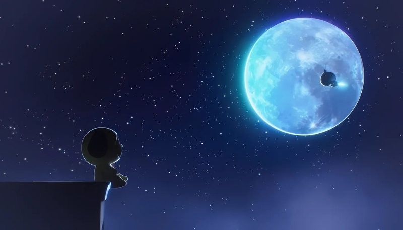 ảnh nền vũ trụ máy tính mặt trăng anime