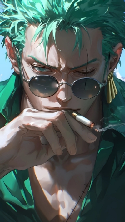 ảnh nền zoro đeo kính phong cách