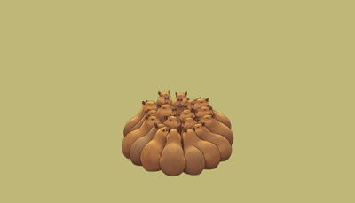 ảnh vẽ capybara 3d đội mũ