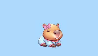 ảnh vẽ capybara 3d sống động