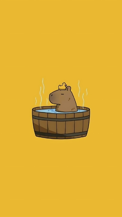 ảnh vẽ capybara chibi ăn uống 1