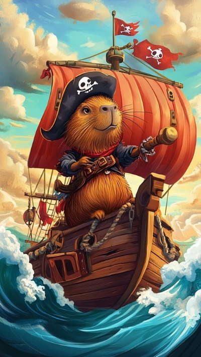 ảnh vẽ capybara chibi dễ thương 2
