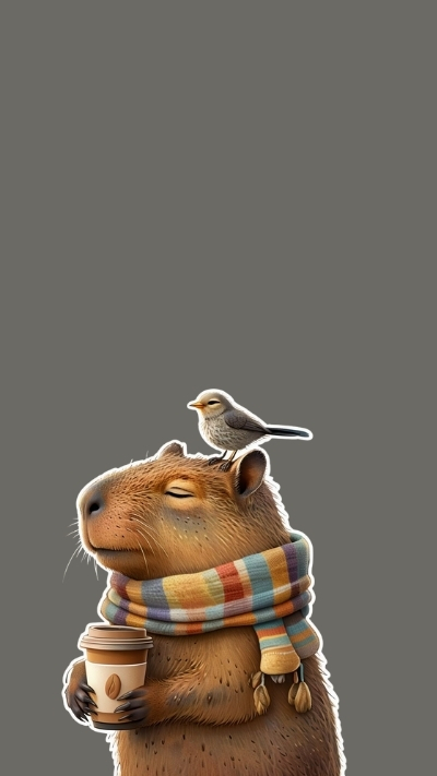 ảnh vẽ capybara chibi nghệ thuật