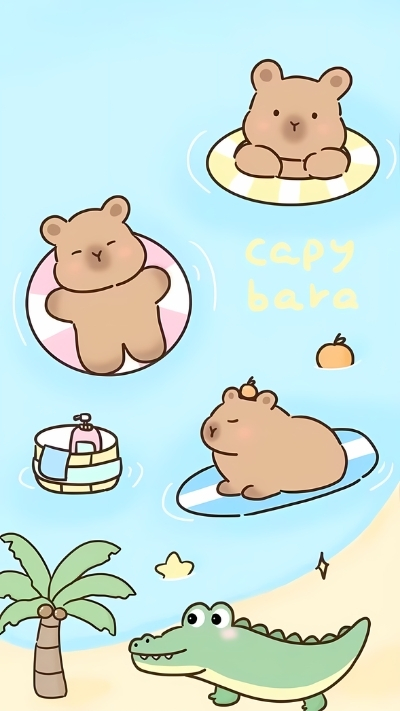 ảnh vẽ capybara chibi tuyệt đẹp