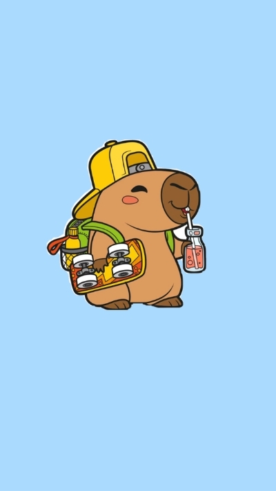 ảnh vẽ capybara chill thời trang