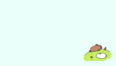 ảnh vẽ capybara con vật khác ăn uống