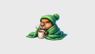 ảnh vẽ capybara cute đang ngủ