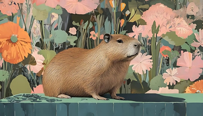 ảnh vẽ capybara cute làm đẹp