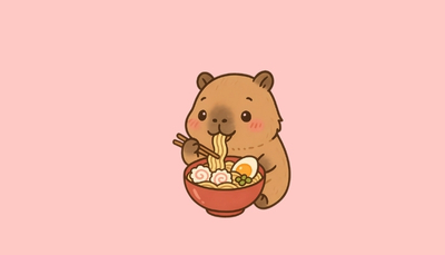 ảnh vẽ capybara cute mặc áo