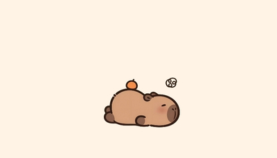 ảnh vẽ capybara cute mặc kính
