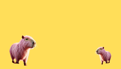 ảnh vẽ capybara màu hồng thùy thùy