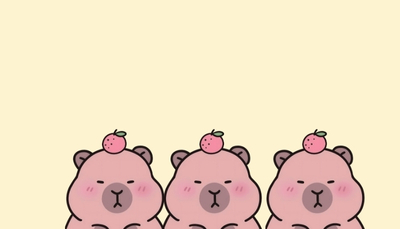 ảnh vẽ capybara màu hồng xinh xắn