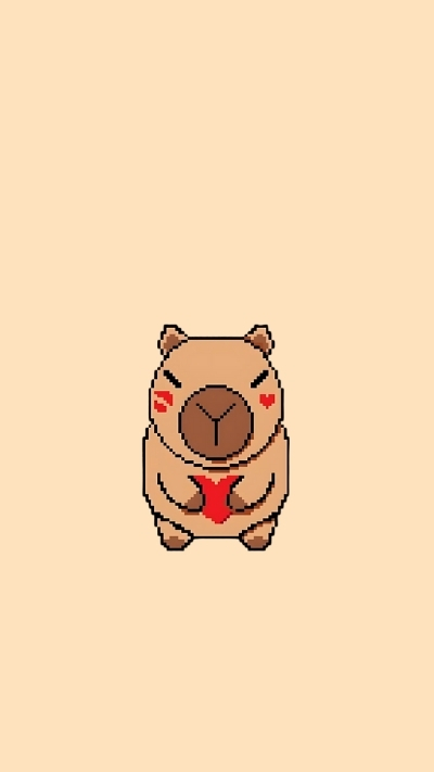 ảnh vẽ capybara ô vuông dễ thương
