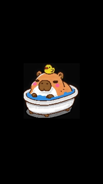 ảnh vẽ capybara ô vuông độc đáo