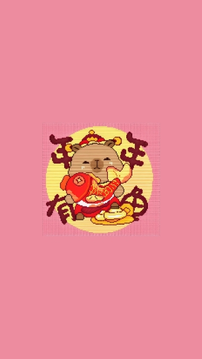 ảnh vẽ capybara ô vuông ngồi thư giãn