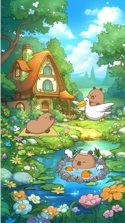 ảnh vẽ capybara vô tri buồn cười