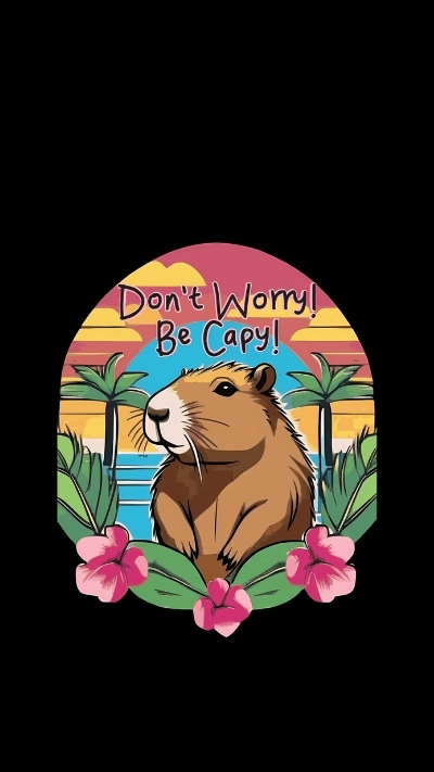 ảnh vẽ capybara vô tri đang nghỉ ngơi