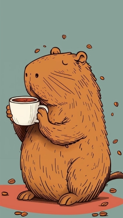 ảnh vẽ capybara vô tri dễ thương