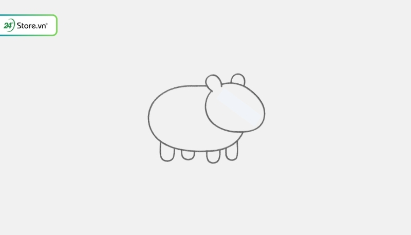 vẽ hình capybara bước 3
