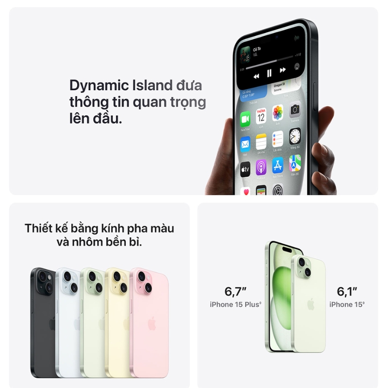 iPhone 15 Plus 256GB chính hãng VN/A linh hoạt với Dynamic Island