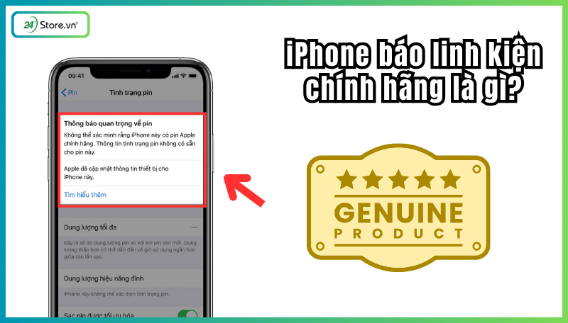 iPhone báo linh kiện chính hãng là gì