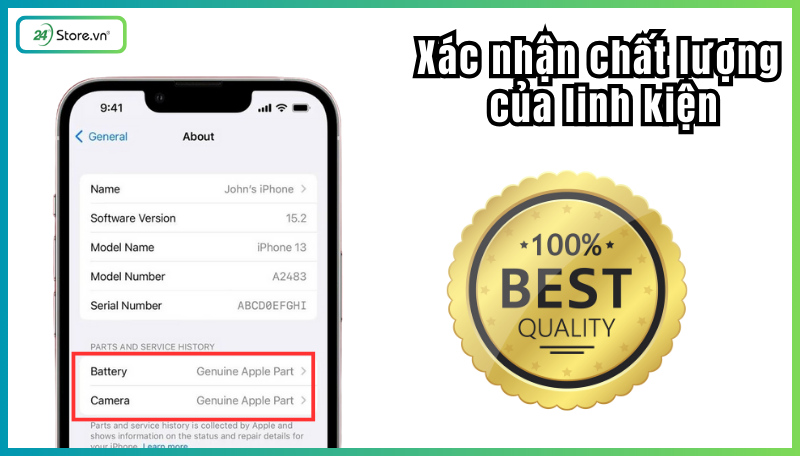 iPhone báo màn hình linh kiện Apple chính hãng