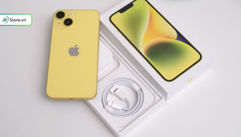 iPhone 14 màu vàng có màn hình 6.1 inch