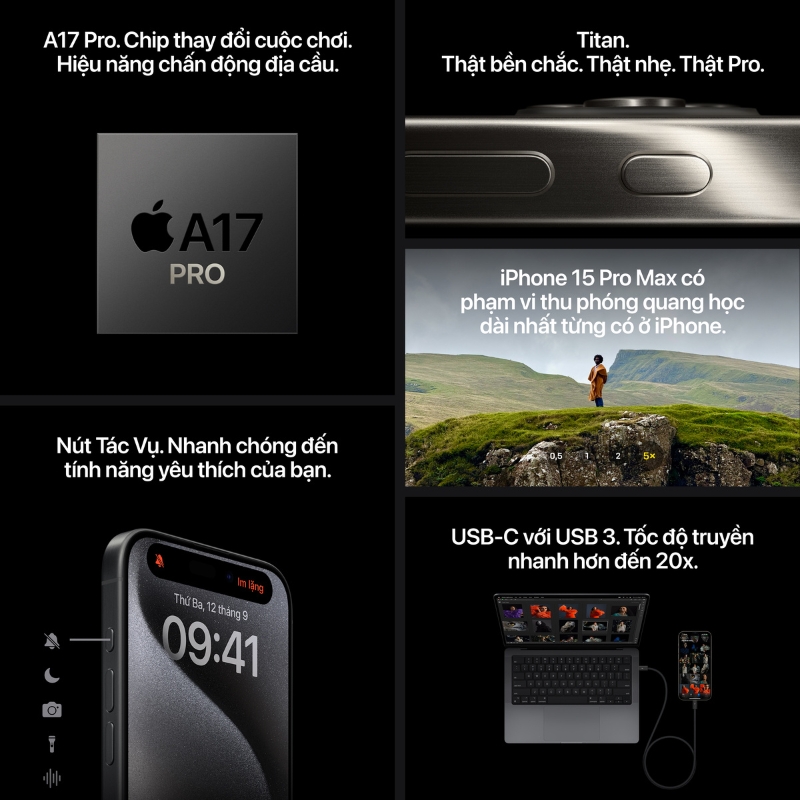 cấu hình iphone 15 pro max 256gb cũ