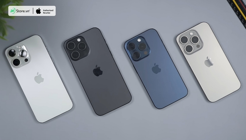 bảng màu iPhone 16 Pro Max Titan Sa Mạc và iPhone 15 Pro Max