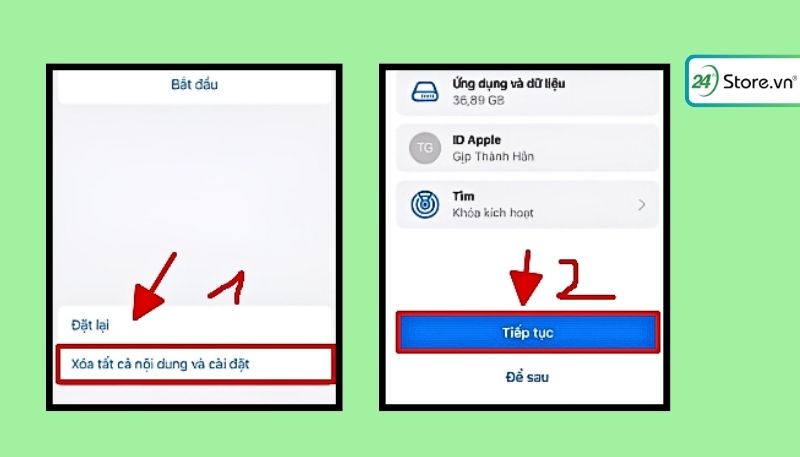 Restore máy để kiểm tra iCloud iPhone ẩn
