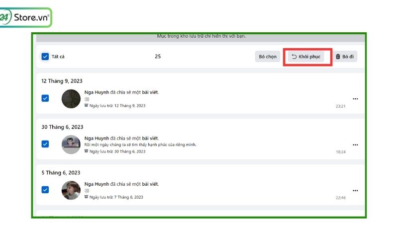 Cách lấy lại bài viết đã xóa trên facebook