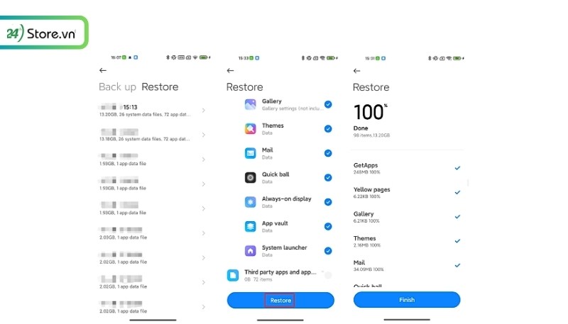 Cách khôi phục dữ liệu đã sao lưu trên Xiaomi