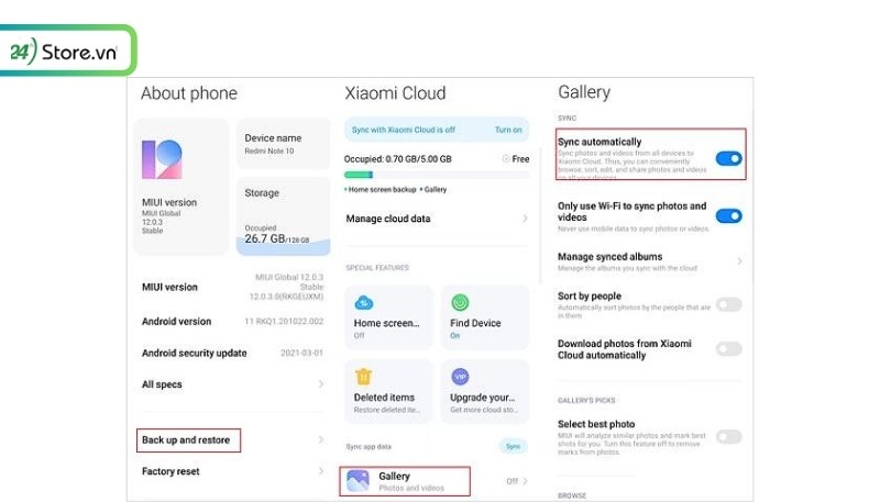 Cách khôi phục dữ liệu đã sao lưu trên Xiaomi