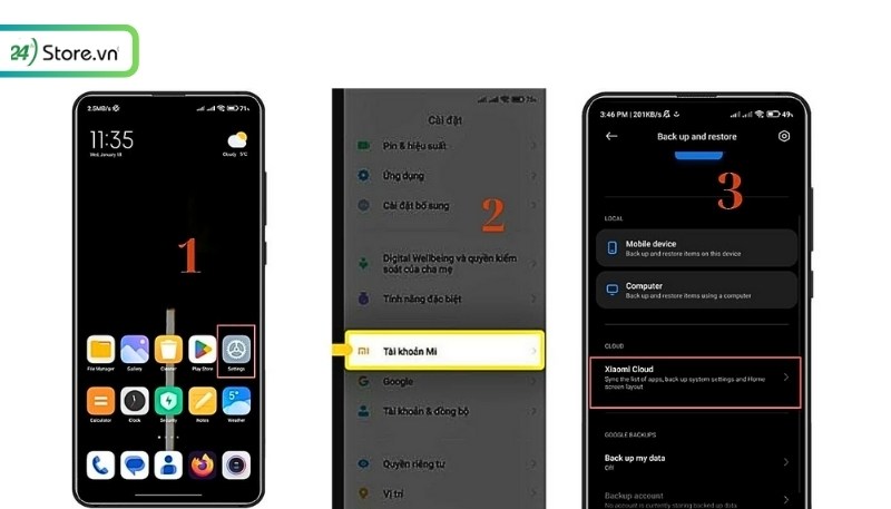 Cách sao lưu dữ liệu trên Mi Cloud