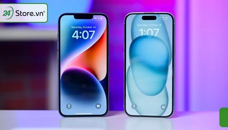 so sánh kích thước màn hình iPhone 15 Series với iPhone 14 Series
