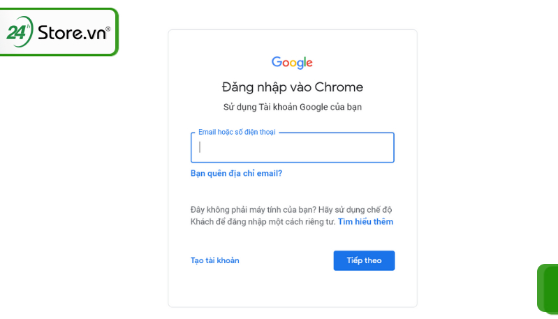 Tiến hành nhập Gmail mà bạn đã lưu danh bạ 