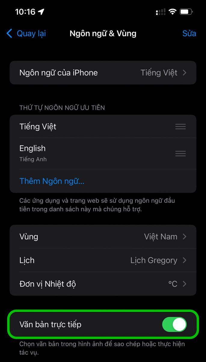 Live text trên iphone