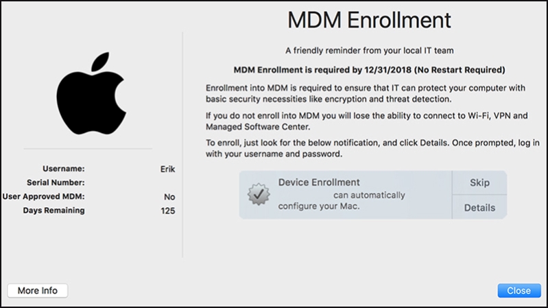 MacBook bị cài đặt MDM 