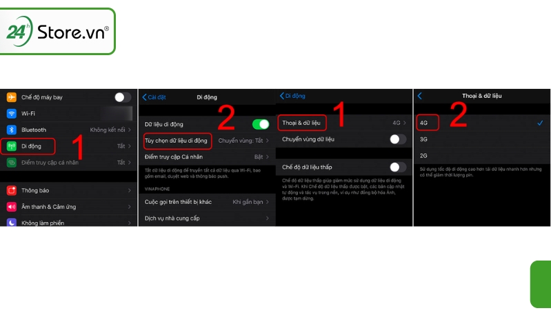 cách chuyển từ 3g sang 4g trên iphone