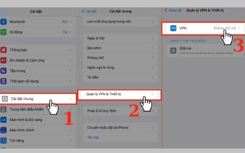 Tăng tốc độ mạng 4G cho Iphone Ngắt kết nối VPN để tăng trải nghiệm về tốc độ mạng.