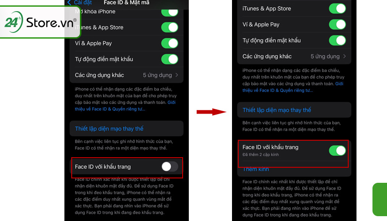 Không tìm thấy Face ID trong cài đặt