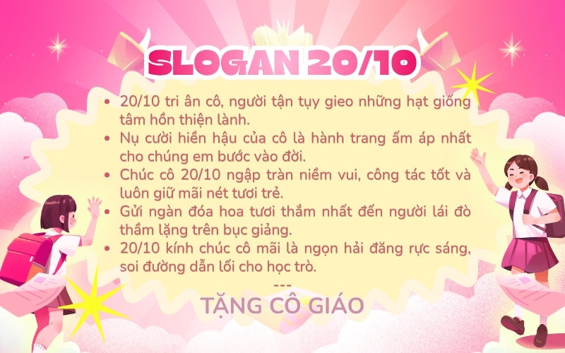 slogan 20/10 tặng cô giáo