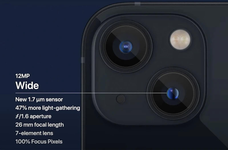 so sánh iPhone 13 mini và iPhone 12 mini về camera
