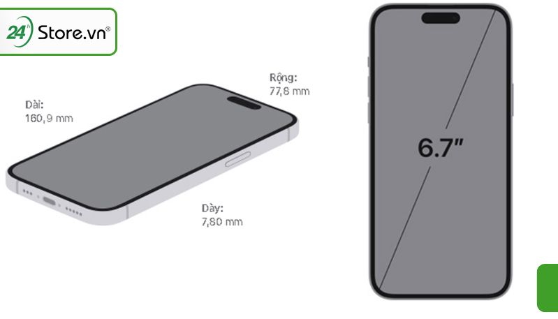  kích thước màn hình iphone 15 pro max và iphone 15 plus