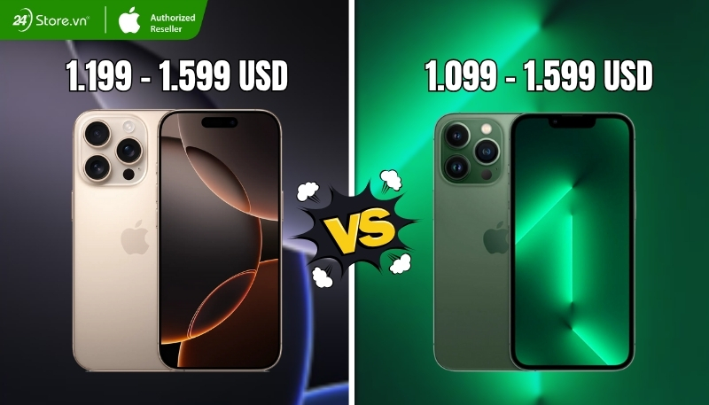Giá iPhone 13 Pro Max và iPhone 16 Pro Max