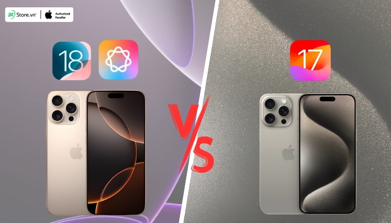 so sánh hệ điều hành iphone 16 pro max và iphone 15 pro max