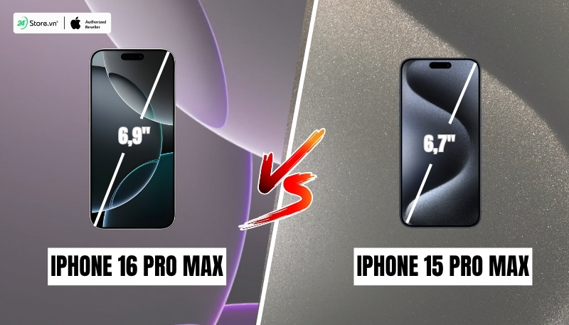 so sánh màn hình iphone 16 pro max và iphone 15 pro max