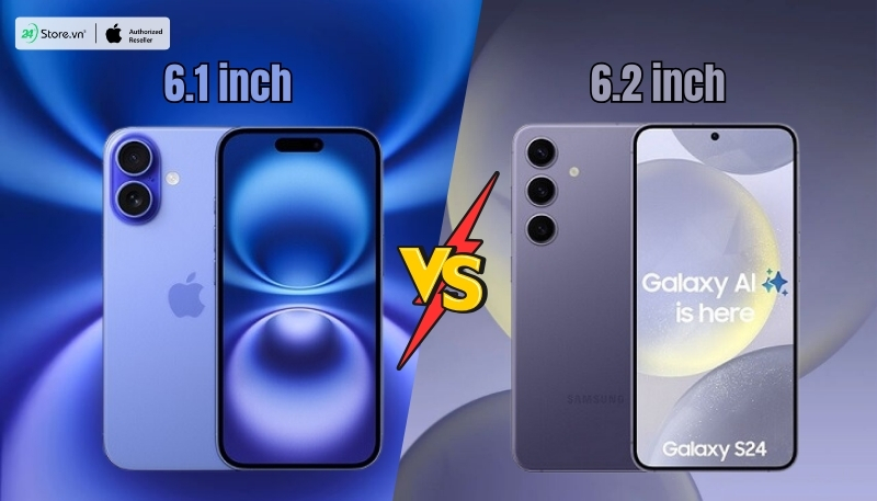 So sánh iPhone 16 và Galaxy S24 về màn hình