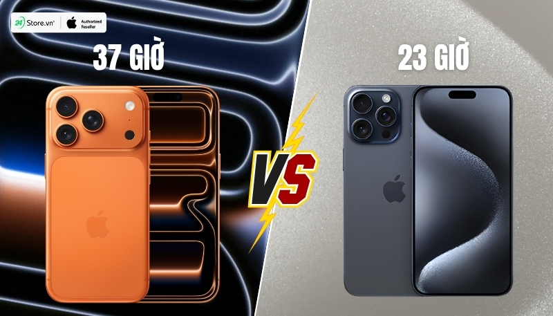 so sánh pin và sạc iphone 17 pro max và iphone 15 pro